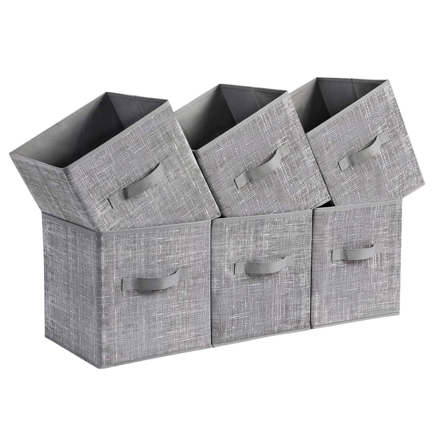 Storage Cubes, 11-Inch Non-Woven Fabric Bins with Double Handles, Set of 6