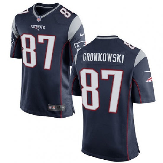 Men's New England Patriots Rob Gronkowski Game Jersey Navy Blue