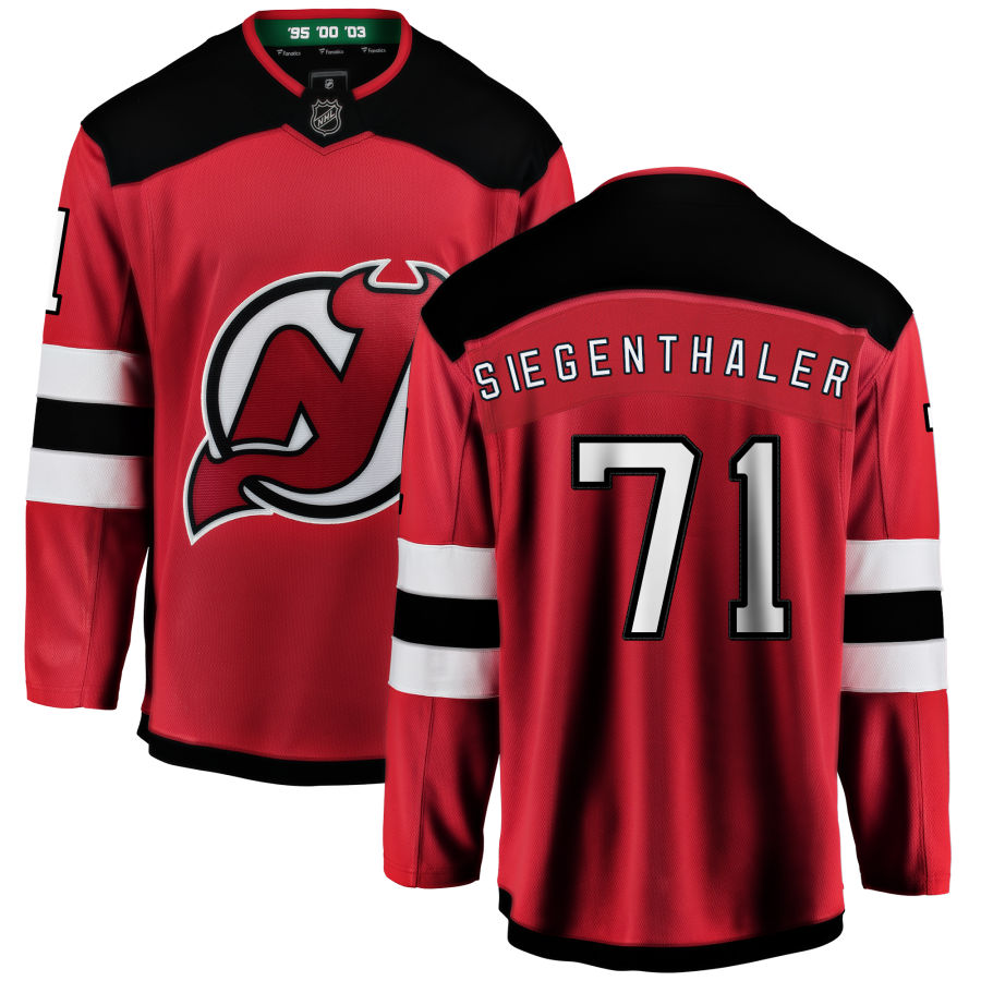 Jonas Siegenthaler New Jersey Devils Fanatics Branded Home Breakaway Jersey - Red